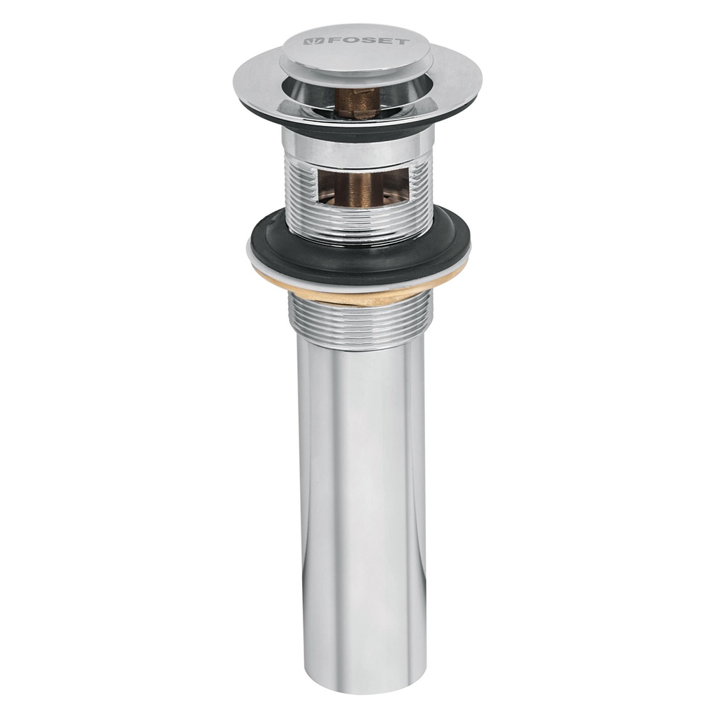 Contra p/lavabo con rebosadero, sistema push, cromo, 1-1/4'