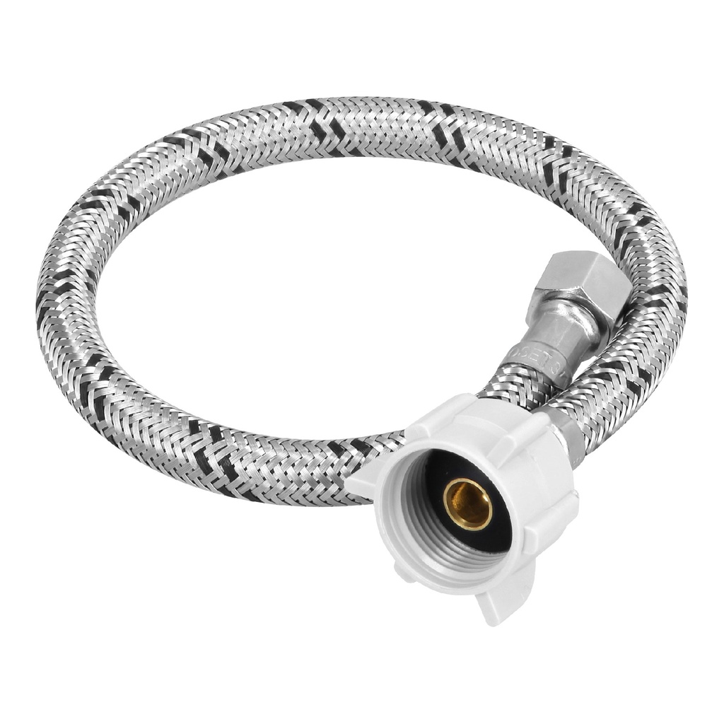 [45500] Manguera WC, acero inox, 3/8'x7/8', 40 cm, conector plástico