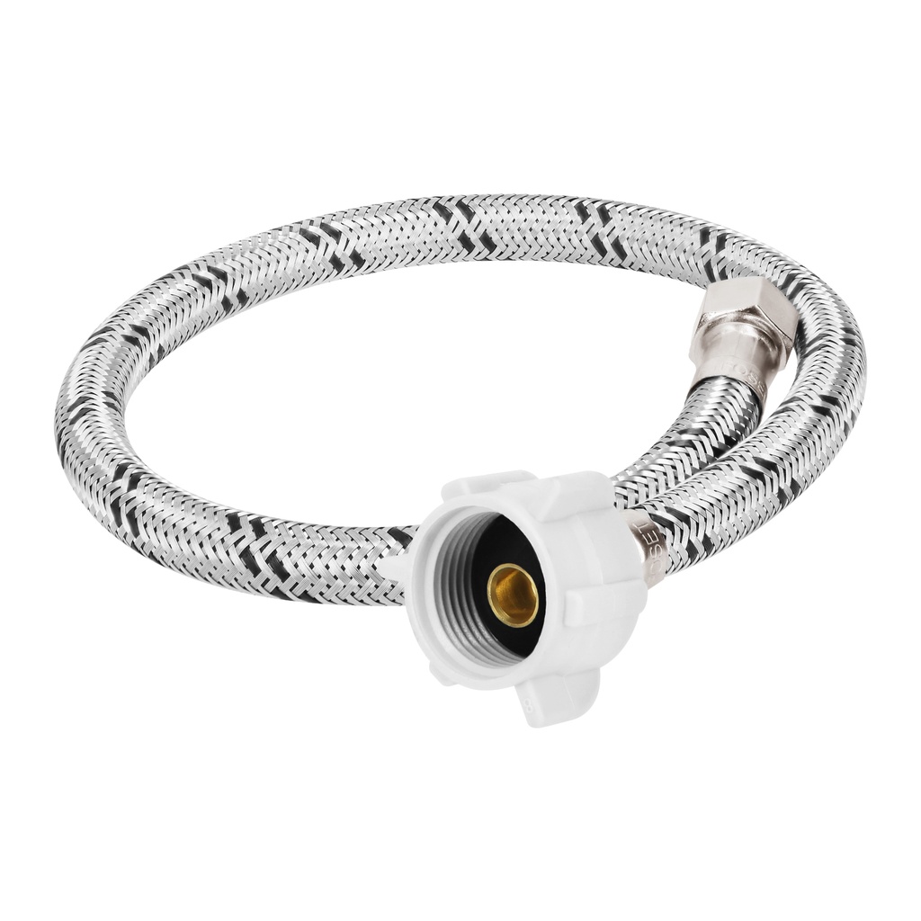 [45501] Manguera WC, acero inox, 3/8'x7/8', 50 cm, conector plástico