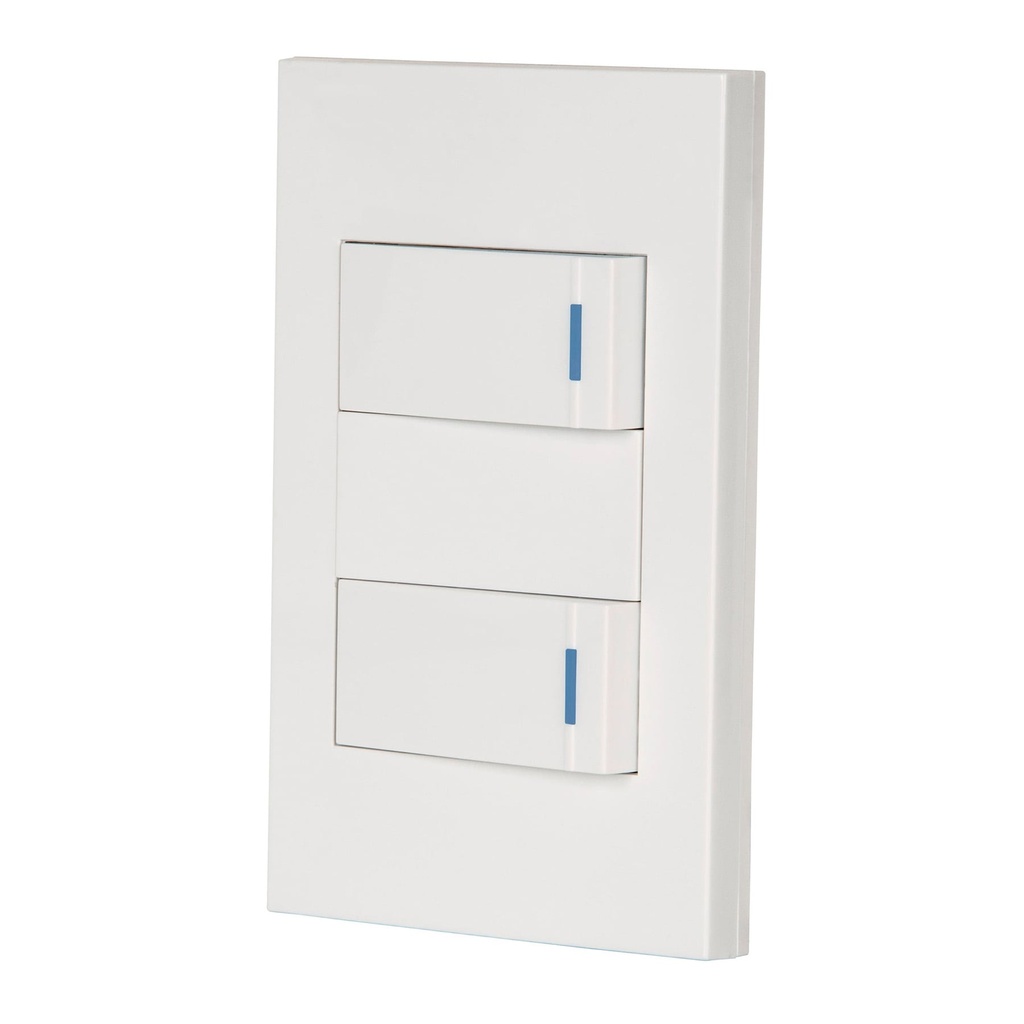 Placa armada 2 interruptores, 1 módulo, Española, blanco