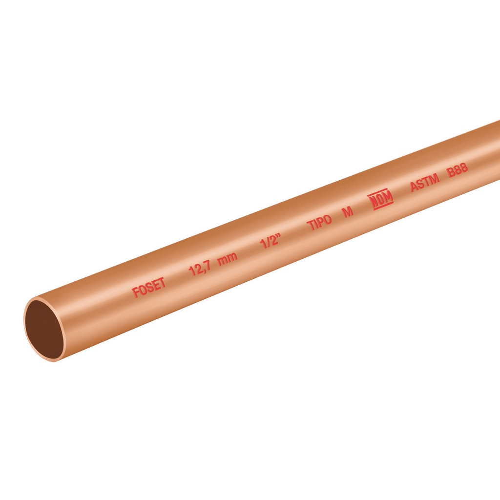 Tubo de 1/2' de cobre tipo 'M' , de 3 m, Foset