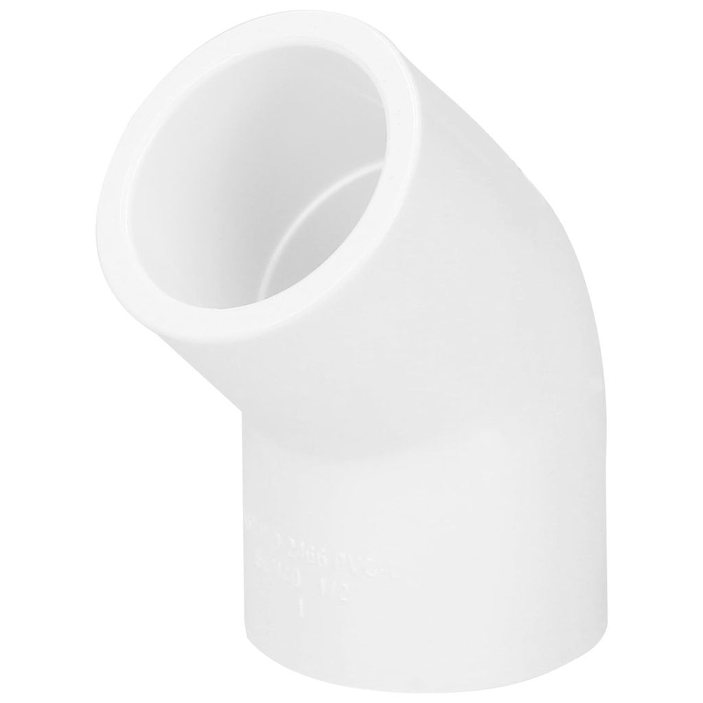 Codo 45° de PVC de 1/2', Foset