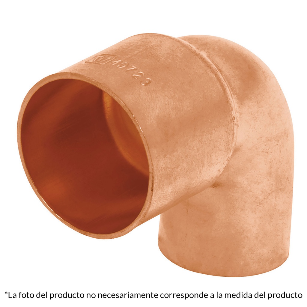 Codo 90° reducción de cobre de 1' x 1/2', Foset