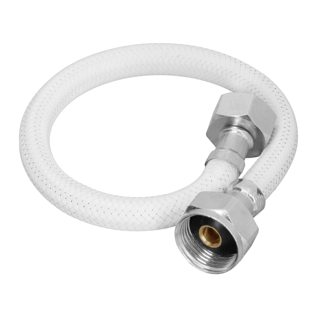 [45310] Manguera para WC, vinilo blanco, 1/2' x 7/8', 35 cm, Foset