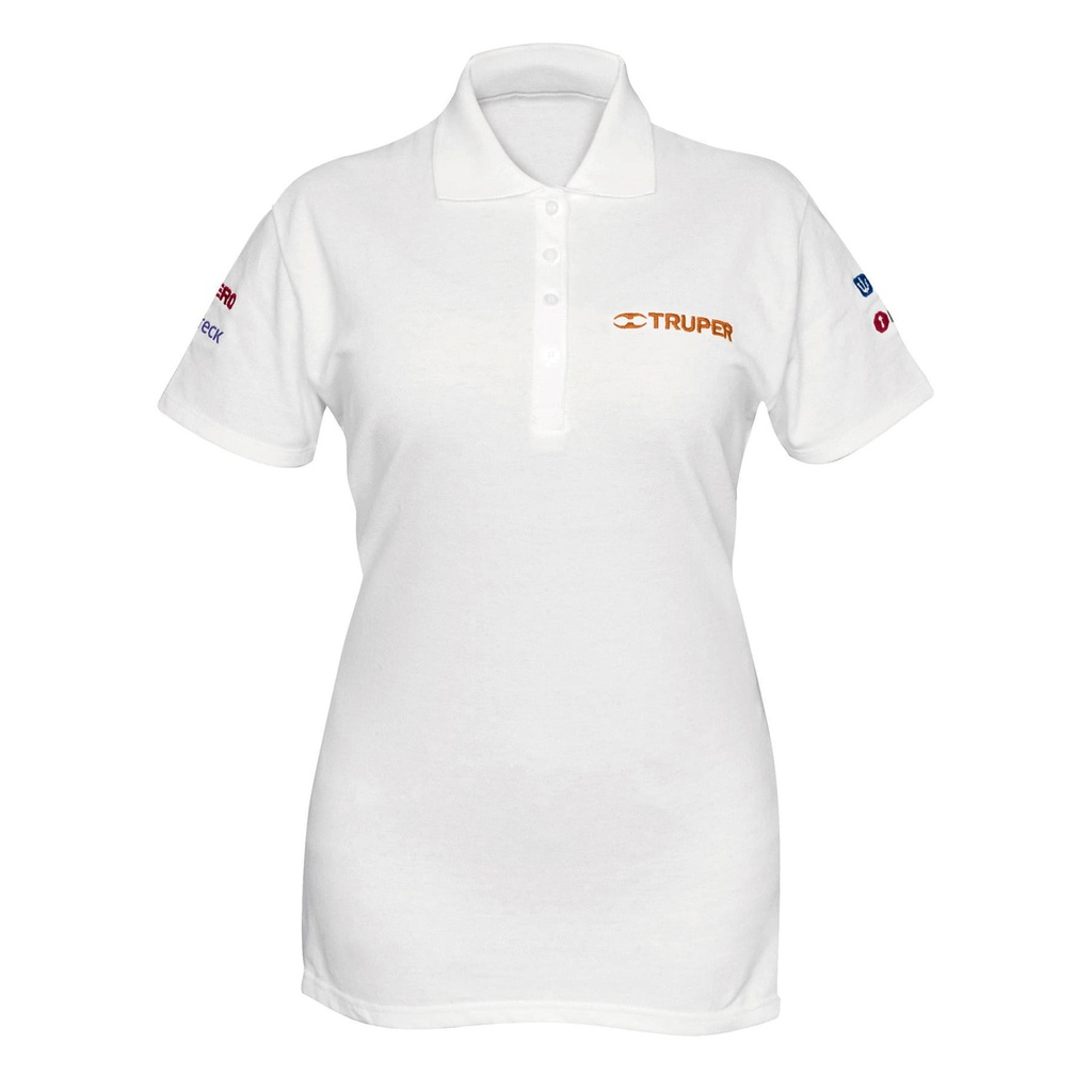 Playera tipo polo blanca, para dama, talla G, Truper