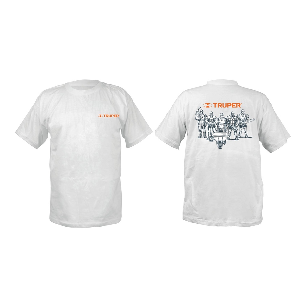 Camiseta blanca estampada 100% algodón, talla 42, Truper