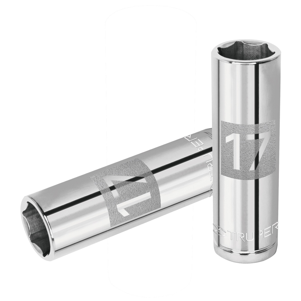 Dado largo de 17 mm, 6 puntas, cuadro 1/2', Truper