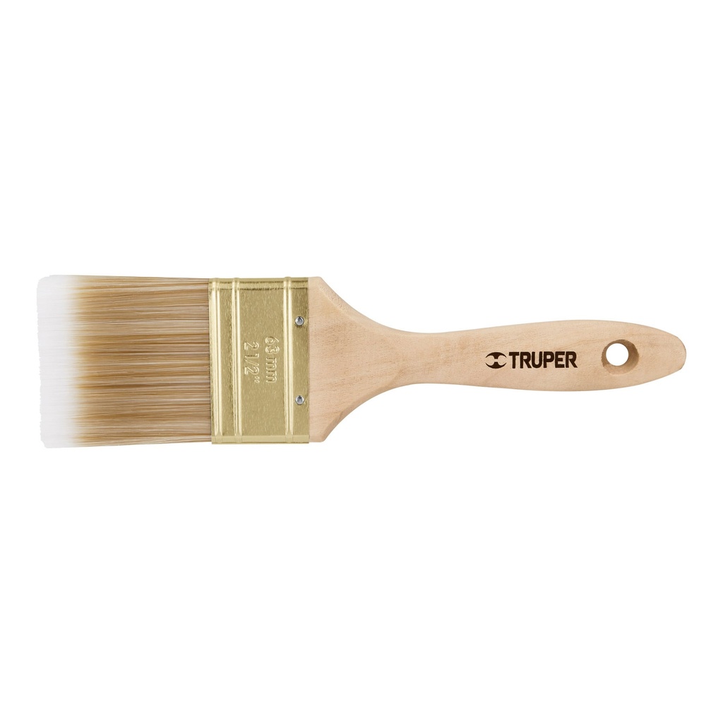 Brocha cerdas sintéticas 2-1/2' corte recto, mango de madera