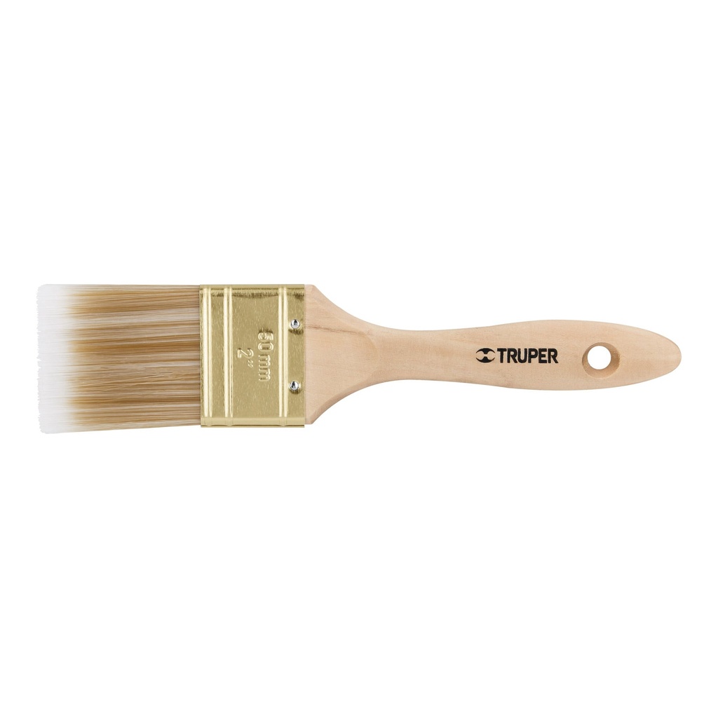 Brocha cerdas sintéticas 2' corte recto, mango de madera