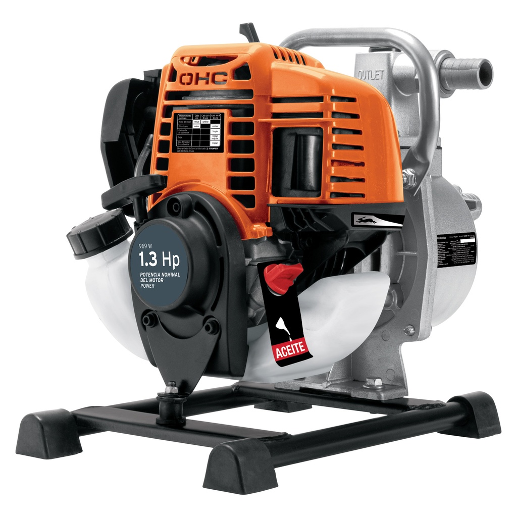 Motobomba autocebante 1 HP a gasolina 1' x 1', 4 tiempos