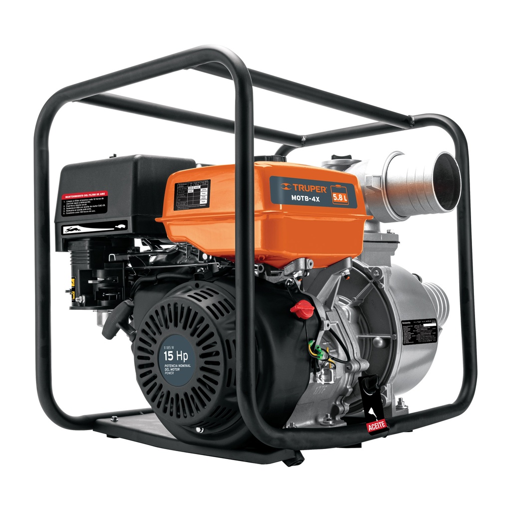 [102405] Motobomba autocebante 15 HP a gasolina 4' x 4', 4 tiempos