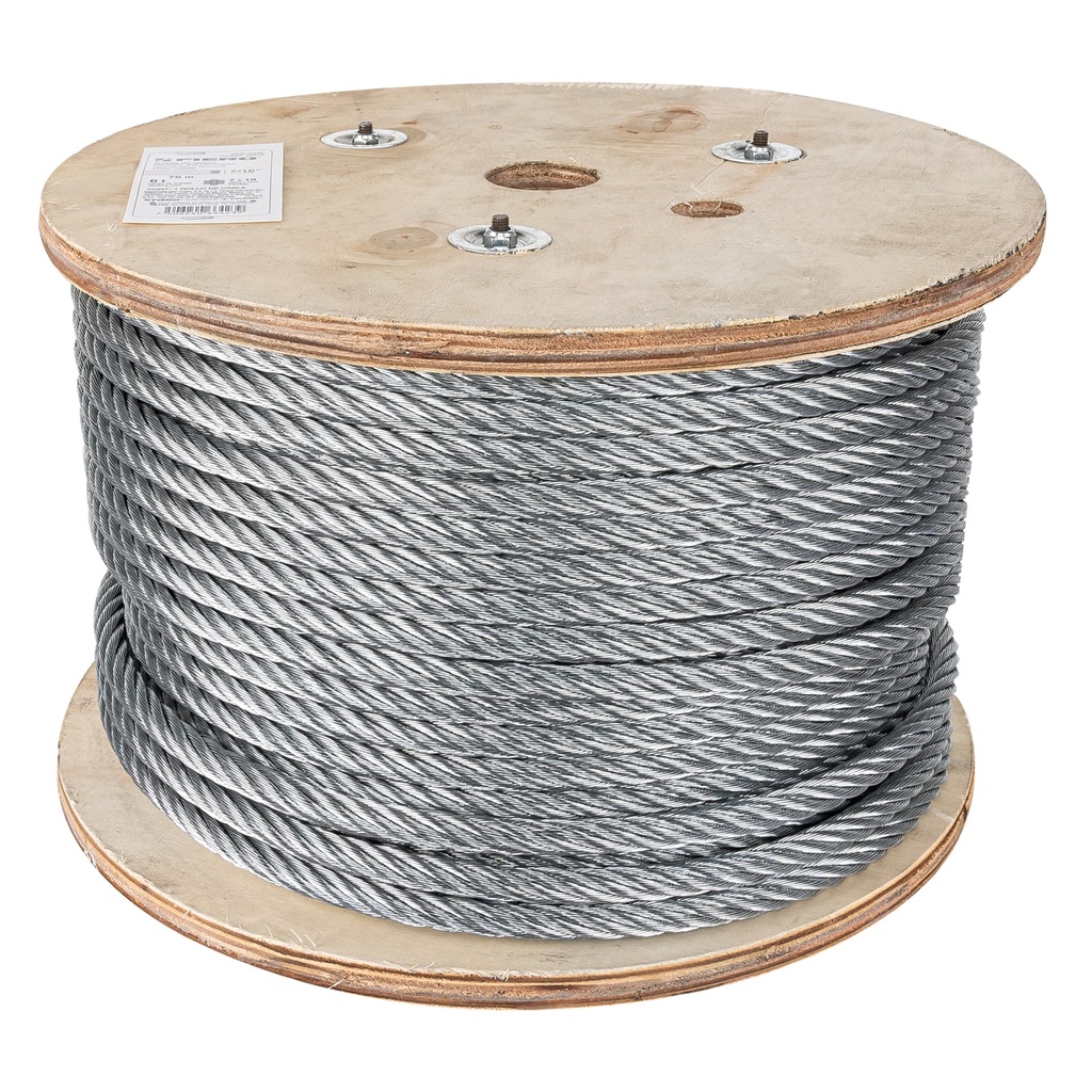 Metro de cable flexible 7/16' de acero 7x19 hilos, 75 m