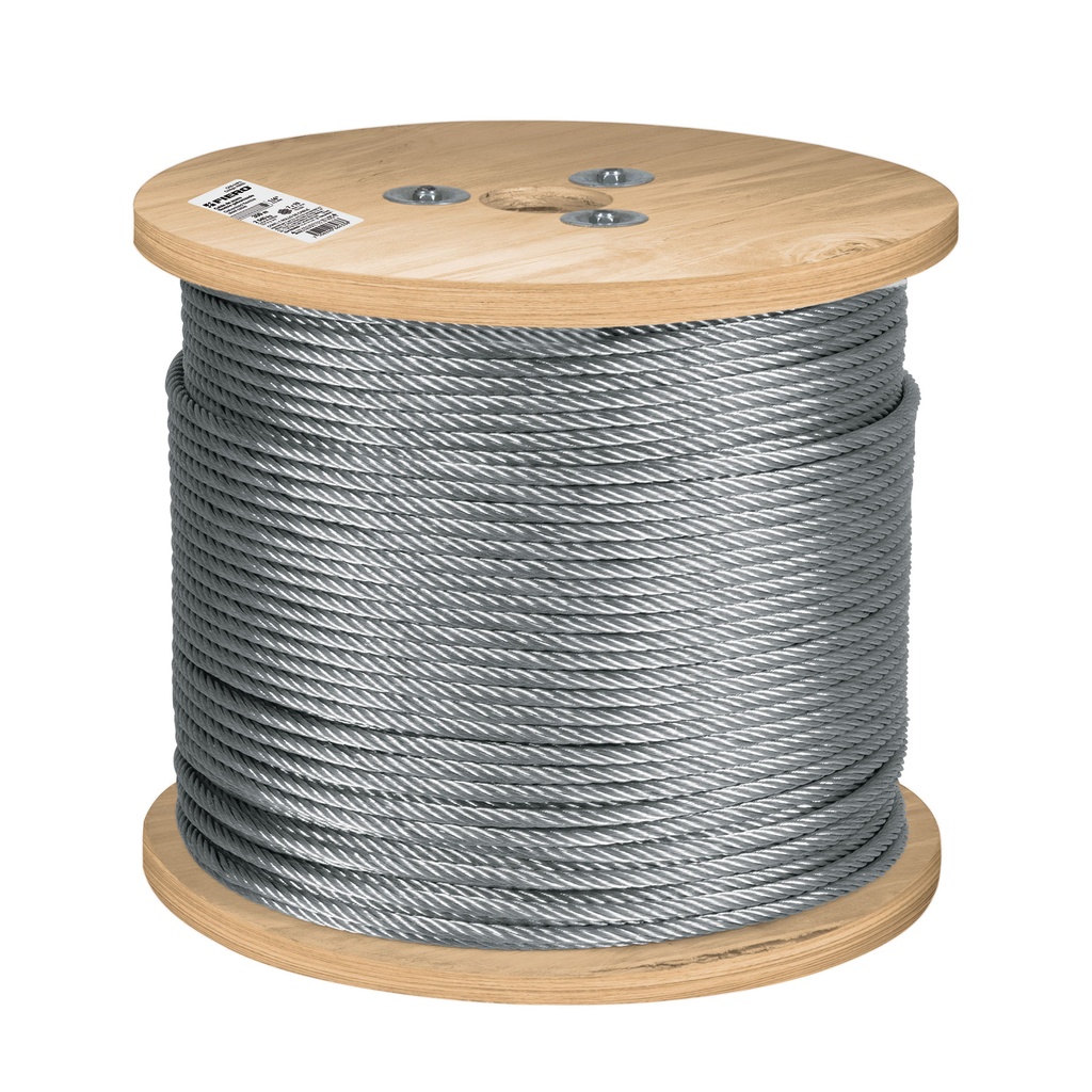 Metro de cable flexible 1/4' de acero 7x19 hilos, 300 m