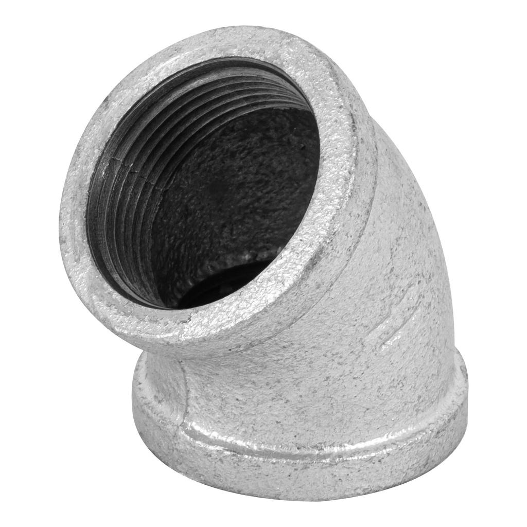 Codo 45° acero galvanizado de 1-1/4', Foset