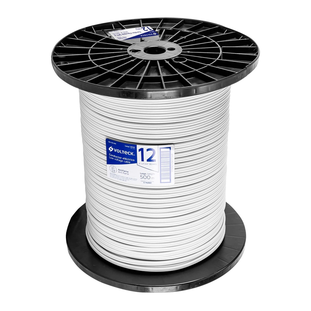 [40046] Metro de cordón dúplex 12 AWG, carrete 500 m, Volteck
