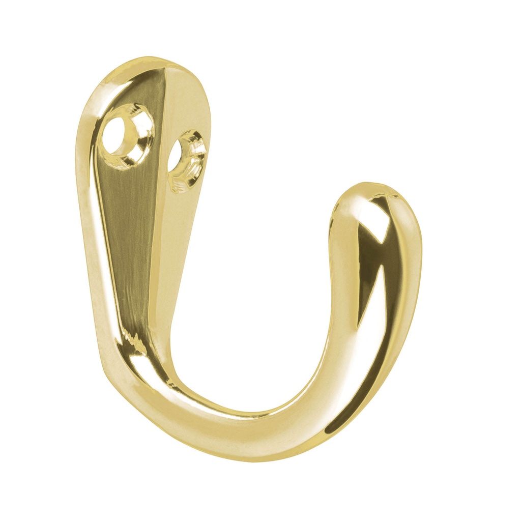 Gancho sencillo tipo perchero, latón brillante, Hermex
