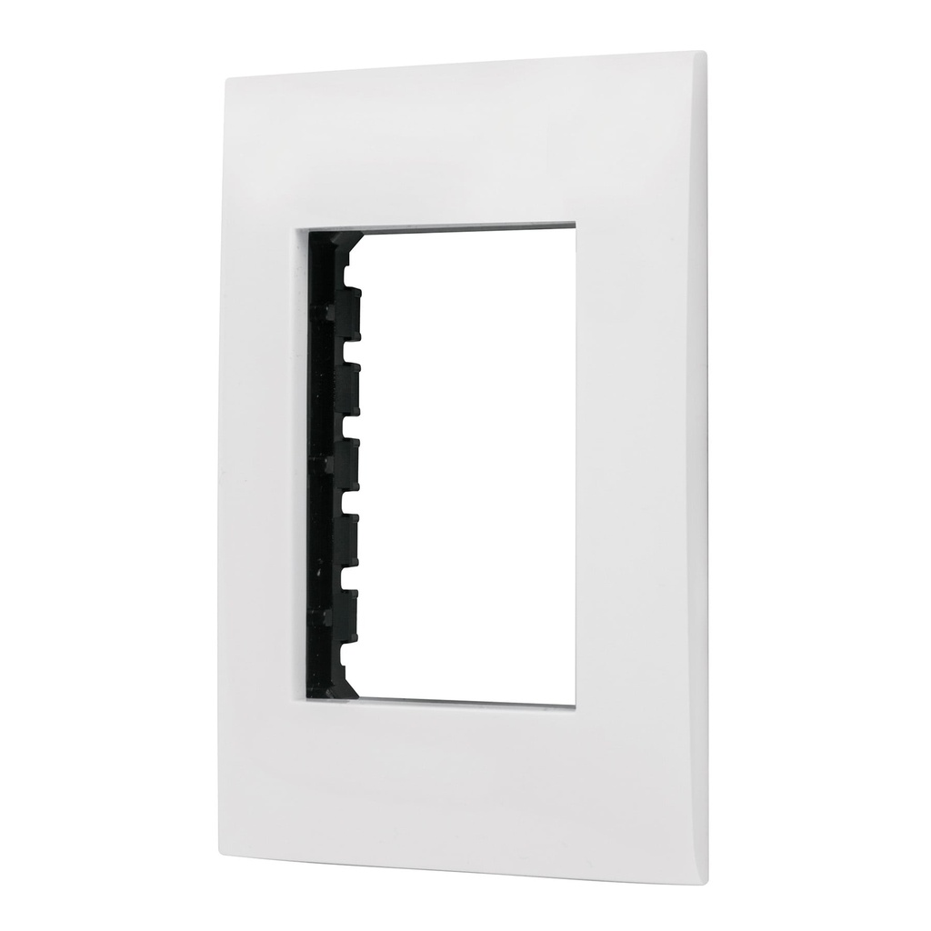 Placa 3 módulos de ABS, línea Oslo, color blanco, Volteck