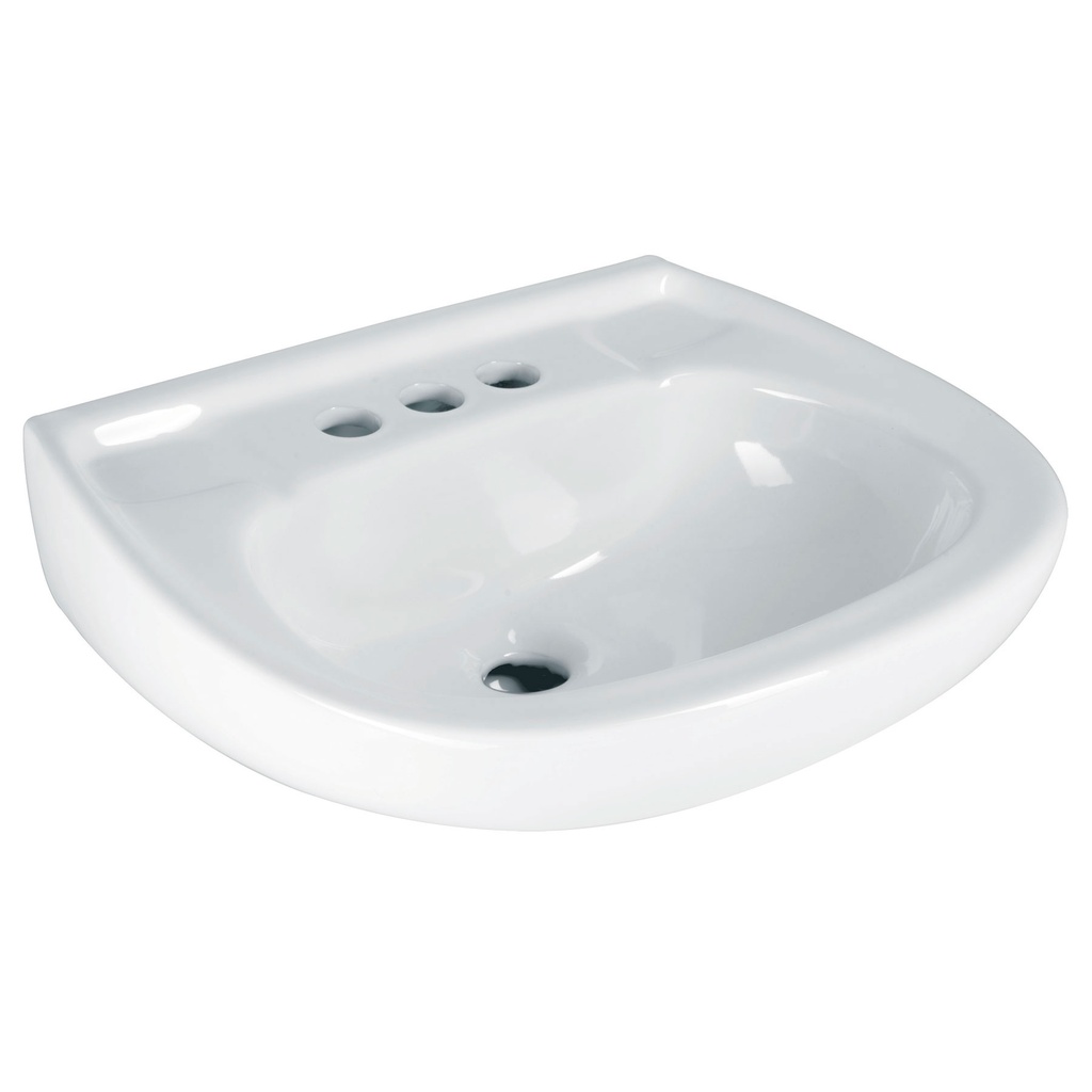 Lavabo cerámico con rebosadero, blanco, Foset