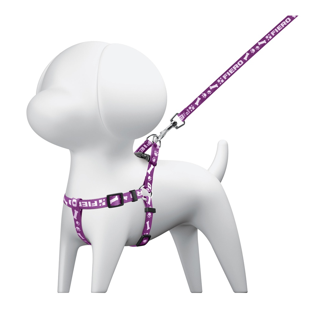 [44294] Paquete de 12 correas con pechera para perro, 1 cm ancho