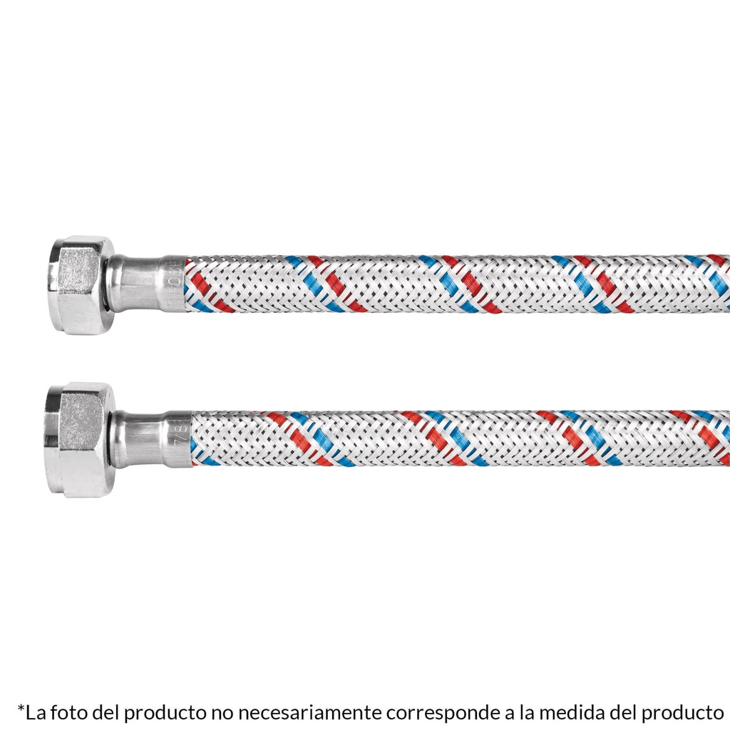 [48544] Manguera para WC, aluminio, 1/2' x 7/8', 60 cm, Foset Basic