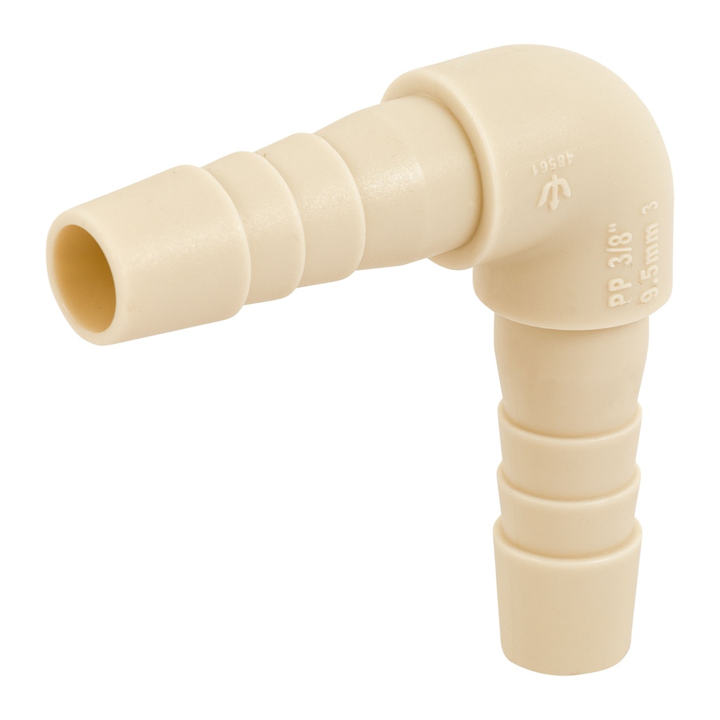 [48561] Codo 90° inserción de 3/8' de polipropileno, Foset