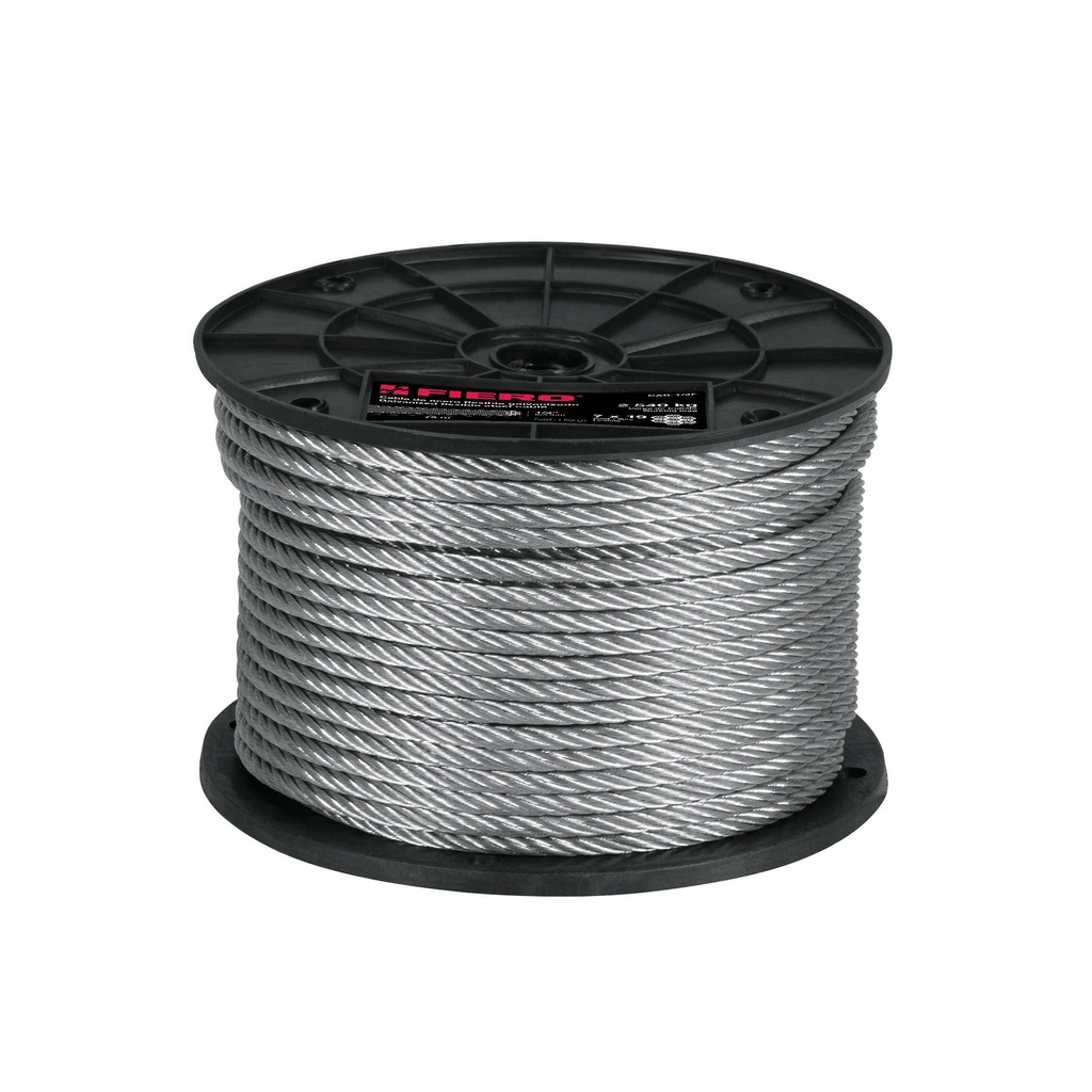 Metro de cable flexible 1/4' de acero 7x19 hilos, 75 m