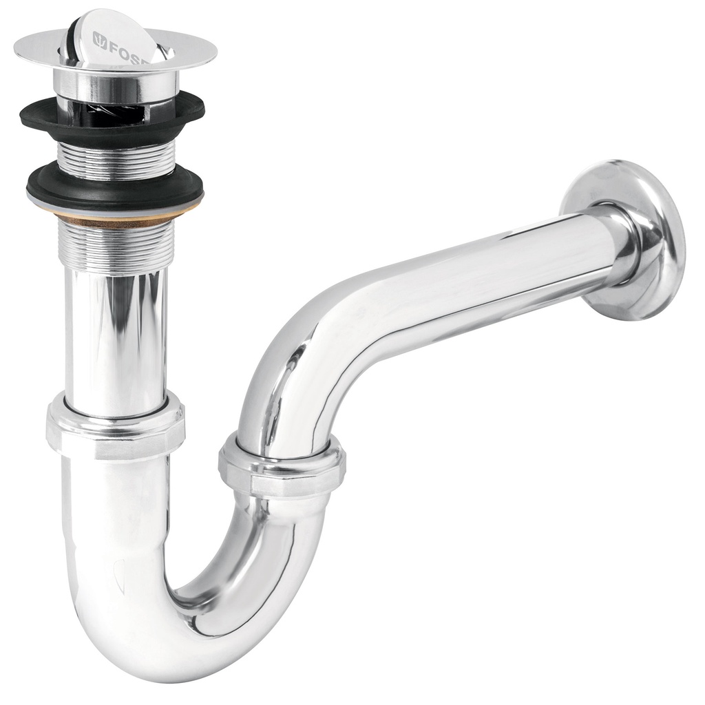 Céspol p/lavabo latón c/contra tipo moneda, cromo, 1-1/4'