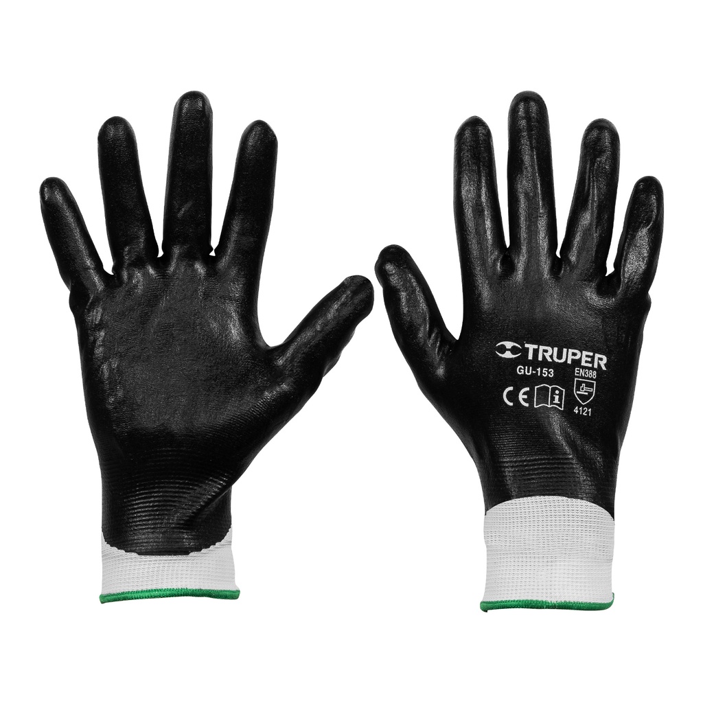 Guantes de poliéster con recubrimiento de nitrilo, G, Truper