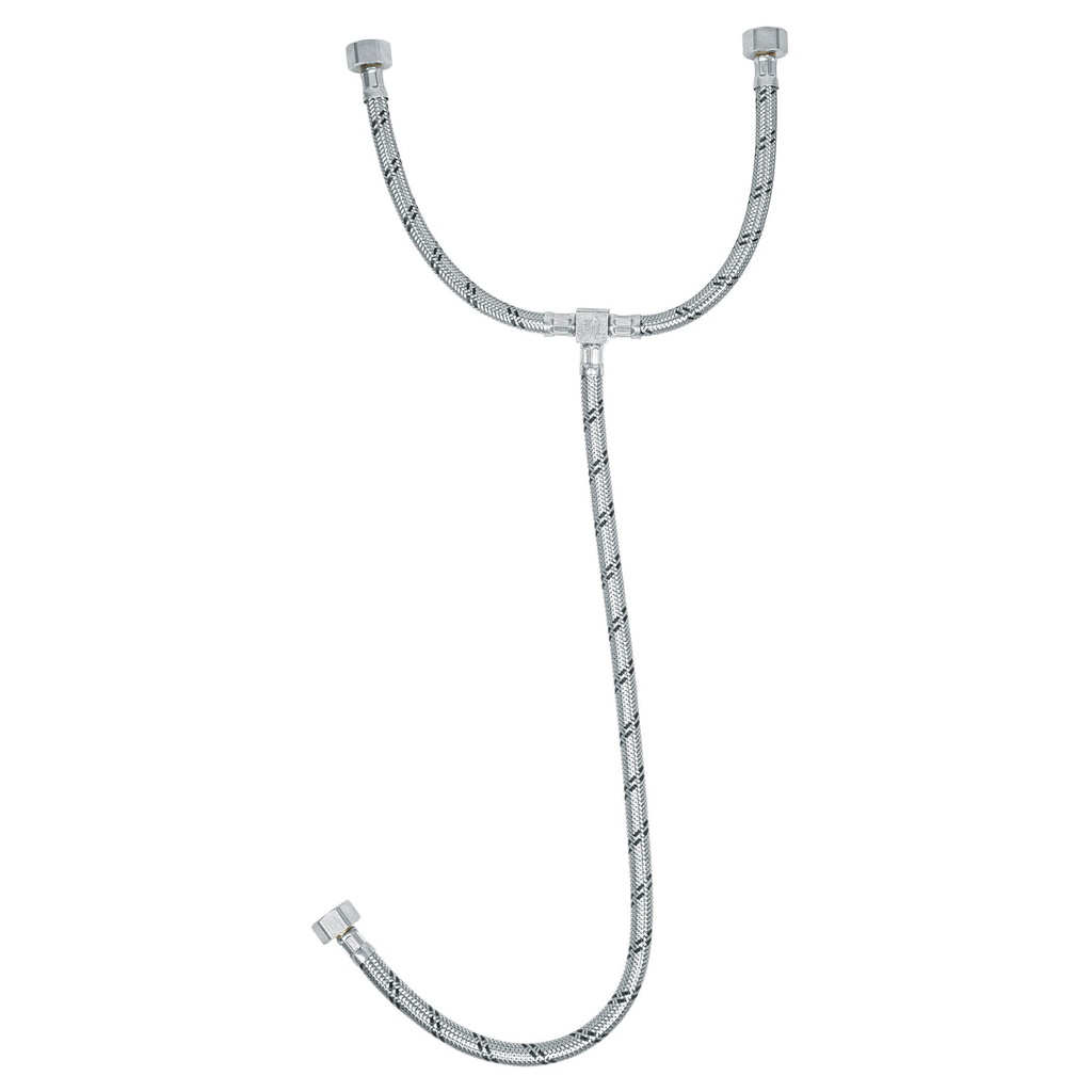 Manguera 'T', acero inox, 55 cm, para lavabo, Foset