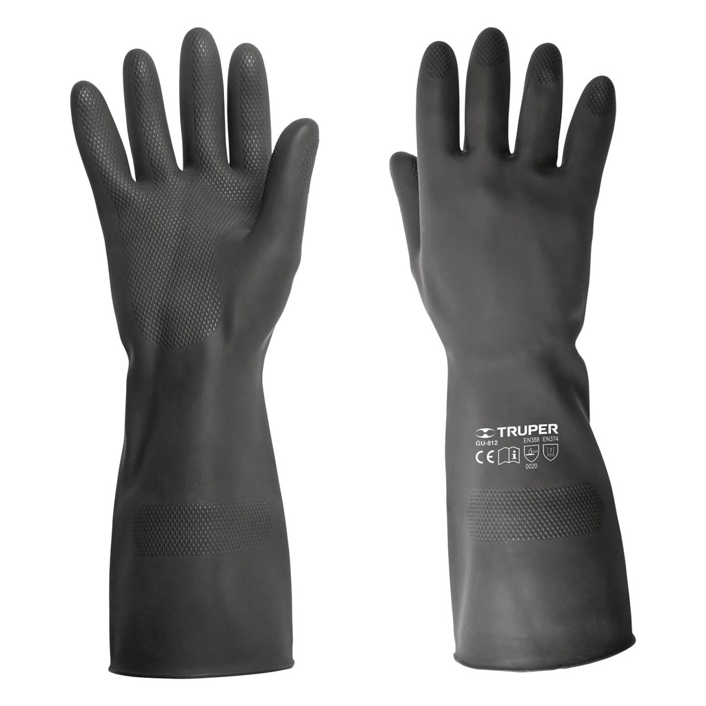 Guantes de neopreno p/manejo de químicos, medianos, Truper