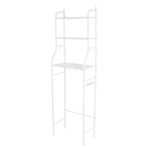 [47907] Mueble organizador blanco para baño con 3 repisas, Basic