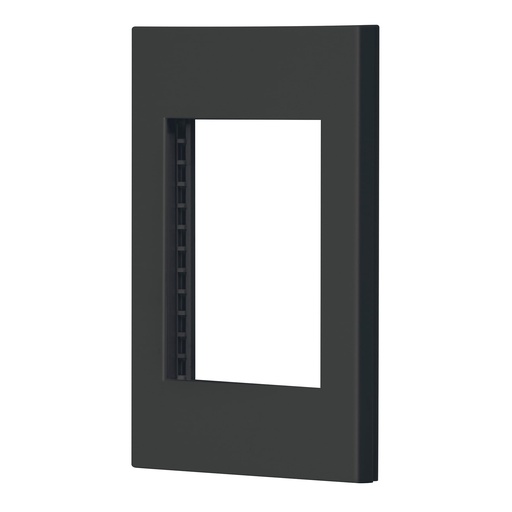 [47983] Placa 1 ventana, 3 módulos, línea Española, color negro