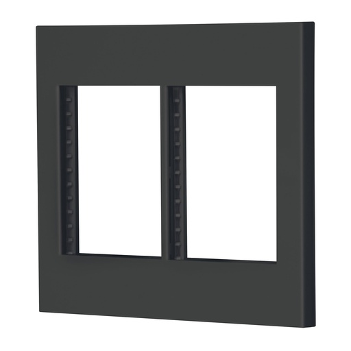 [47999] Placa 2 ventanas, 6 módulos, línea Española, color negro