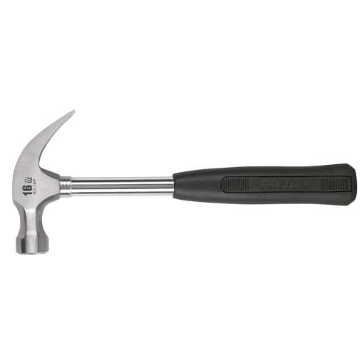 [22270] Martillo pulido, 16 oz, uña curva, mango tubular, Pretul