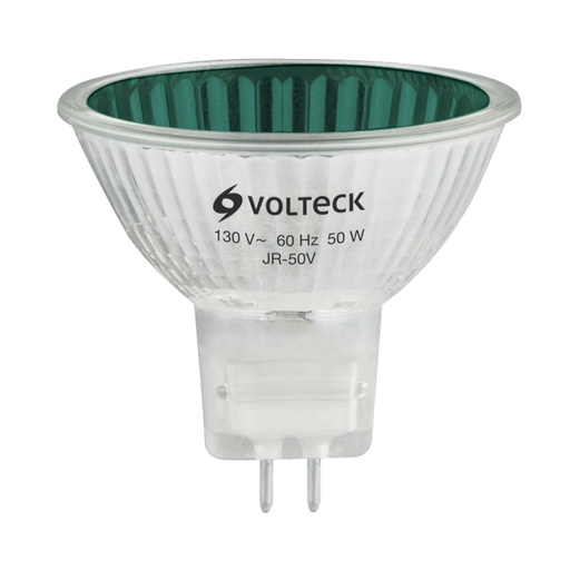 [47257] Lámpara de halógeno verde 50 W tipo MR16 en caja, Volteck