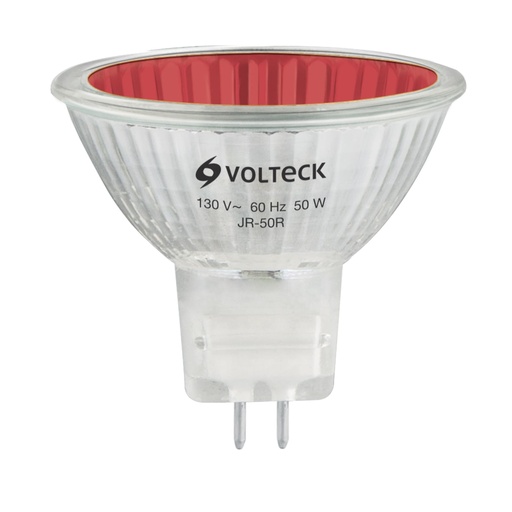 [47255] Lámpara de halógeno rojo 50 W tipo MR16 en caja, Volteck