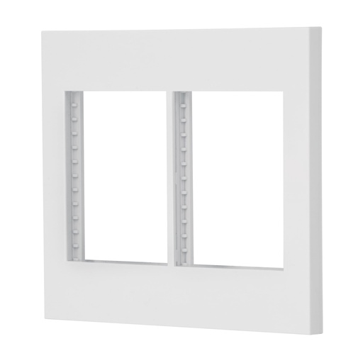 [47065] Placa 2 ventanas, 6 módulos, línea Española, color blanco