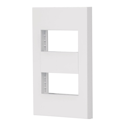 [47063] Placa 2 ventanas, 1 módulo, línea Española, color blanco