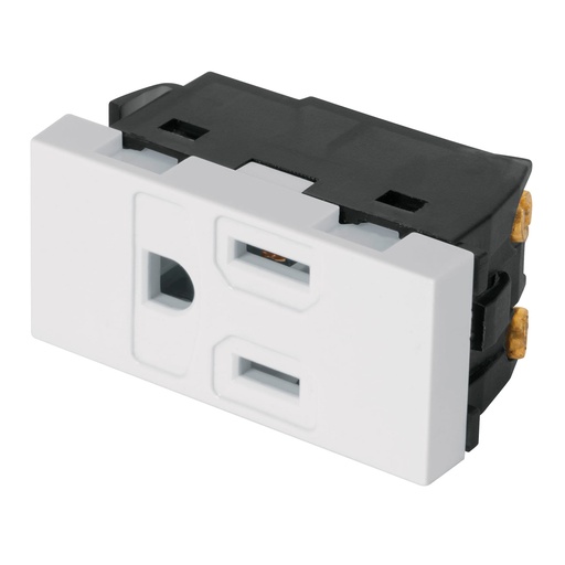 [47051] Contacto aterrizado, 1 módulo, línea Española, color blanco