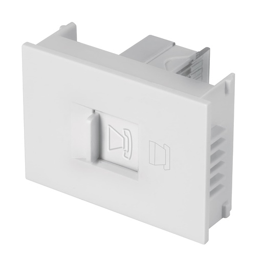 [47056] Toma de teléfono, 1.5 módulos, línea Española, color blanco