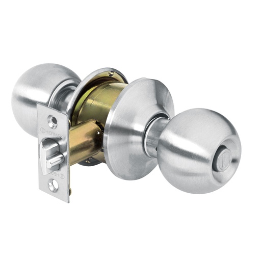 [43464] Cerradura tipo esfera para recámara, cromo mate, Hermex