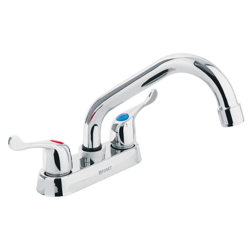 [47686] Mezcladora 4' para lavabo, tubular, manerales palanca