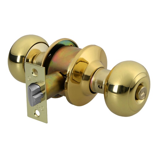 [43458] Cerradura tipo oval para recámara, latón brillante, Hermex