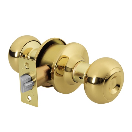 [43457] Cerradura tipo oval para entrada, latón brillante, Hermex