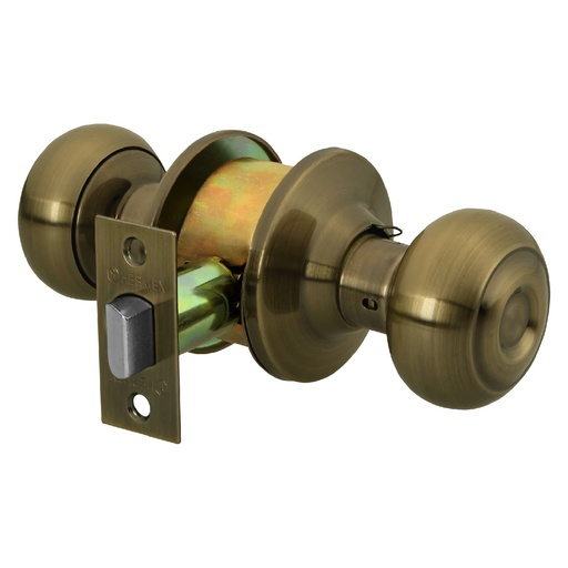 [43454] Cerradura tipo oval para entrada, latón antiguo, Hermex