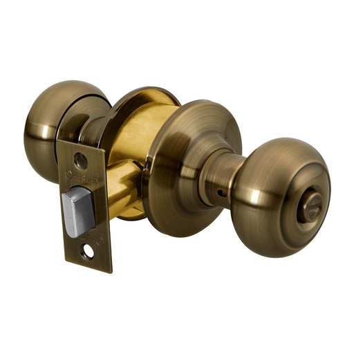 [43453] Cerradura tipo oval para baño, latón antiguo, Hermex