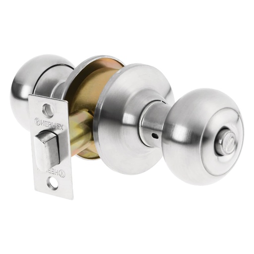 [43450] Cerradura tipo oval para baño, cromo mate, Hermex