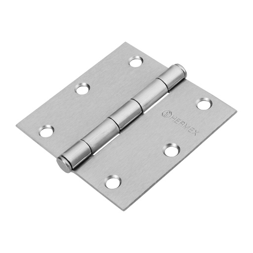 [43262] Bisagra cuadrada 3-1/2' acero cromo mate, plana, Hermex