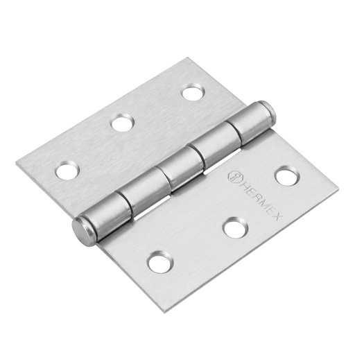 [43260] Bisagra cuadrada 2-1/2' acero cromo mate, plana, Hermex