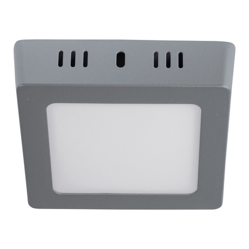 [47446] Luminario LED cuadrado tipo plafón 6 W, gris, luz de día